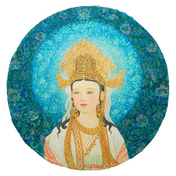 Athapon Limpanapongthep Bodhisattva 45cm in diameter Korean color painting 2015