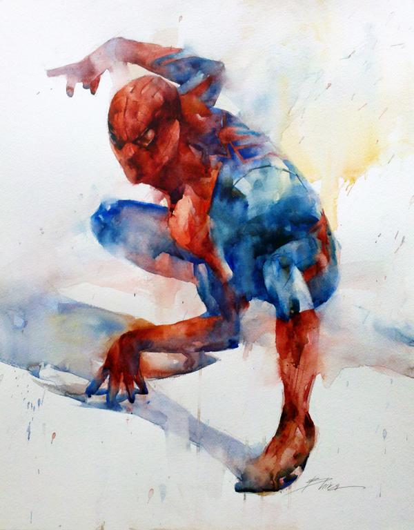 Bhira Phokthavi Spiderman 40x50cm Watercolor on paper 2015