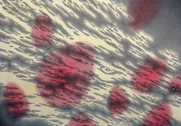 Black-Red 2 ดำ-แดง ๒, 2014, 45x65 ซ.ม., วาดเส้นบนกระดาษ Black-Red 2 ดำ-แดง ๒, 2014, 45x65 ซ.ม., วาดเส้นบนกระดาษ