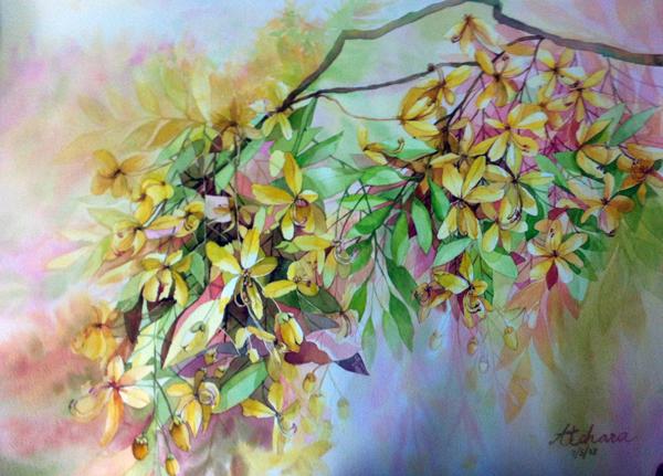 ดอกสงกรานต์ สีน้ำ 50x70 ซม. (อัจฉรา) ดอกสงกรานต์ สีน้ำ 50x70 ซม. (อัจฉรา)