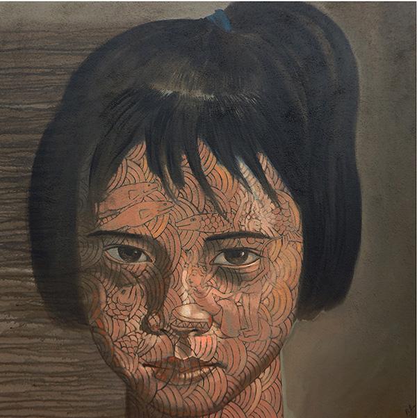 สายตาเด็กหญิง ขนาด100 x 100 cm. ศิลปิน ประมวล ทุ่งปรือ สายตาเด็กหญิง ขนาด100 x 100 cm. ศิลปิน ประมวล ทุ่งปรือ